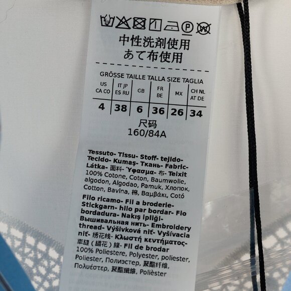 Weekend Max Mara Nadar Light Blue Striped Embroidered Cotton Poplin Shirt - Picture 12 of 16